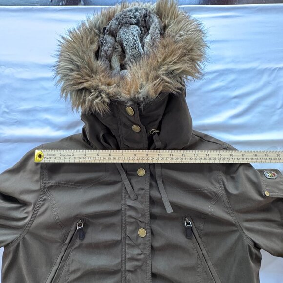 1 Madison Expedition Women's Faux Fur Trim Hood Parka Jacket Green Size Large - Picture 9 of 12
